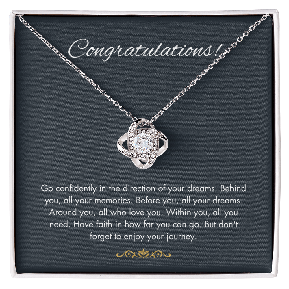 Congratulations Gift - ''Follow Your Dreams'' Love Knot Necklace