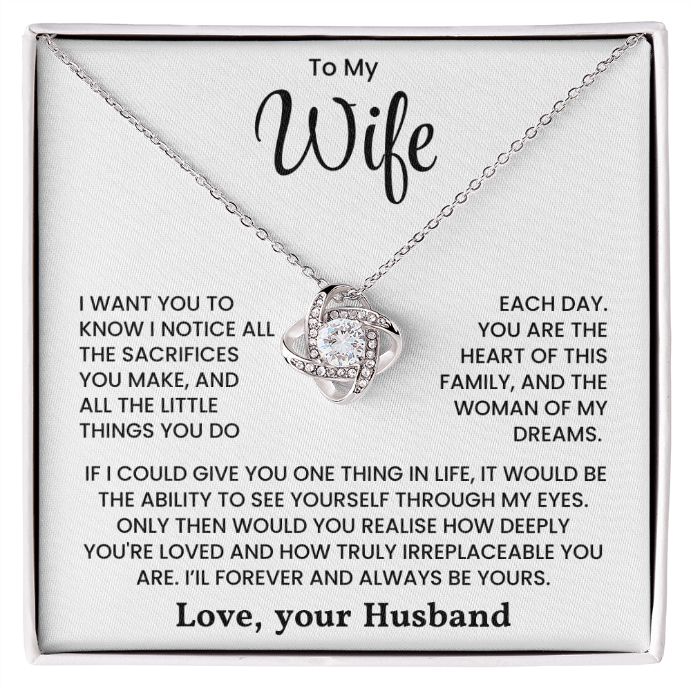 Wife Gift Necklace "Woman of My Dreams" Heartfelt Jewelry