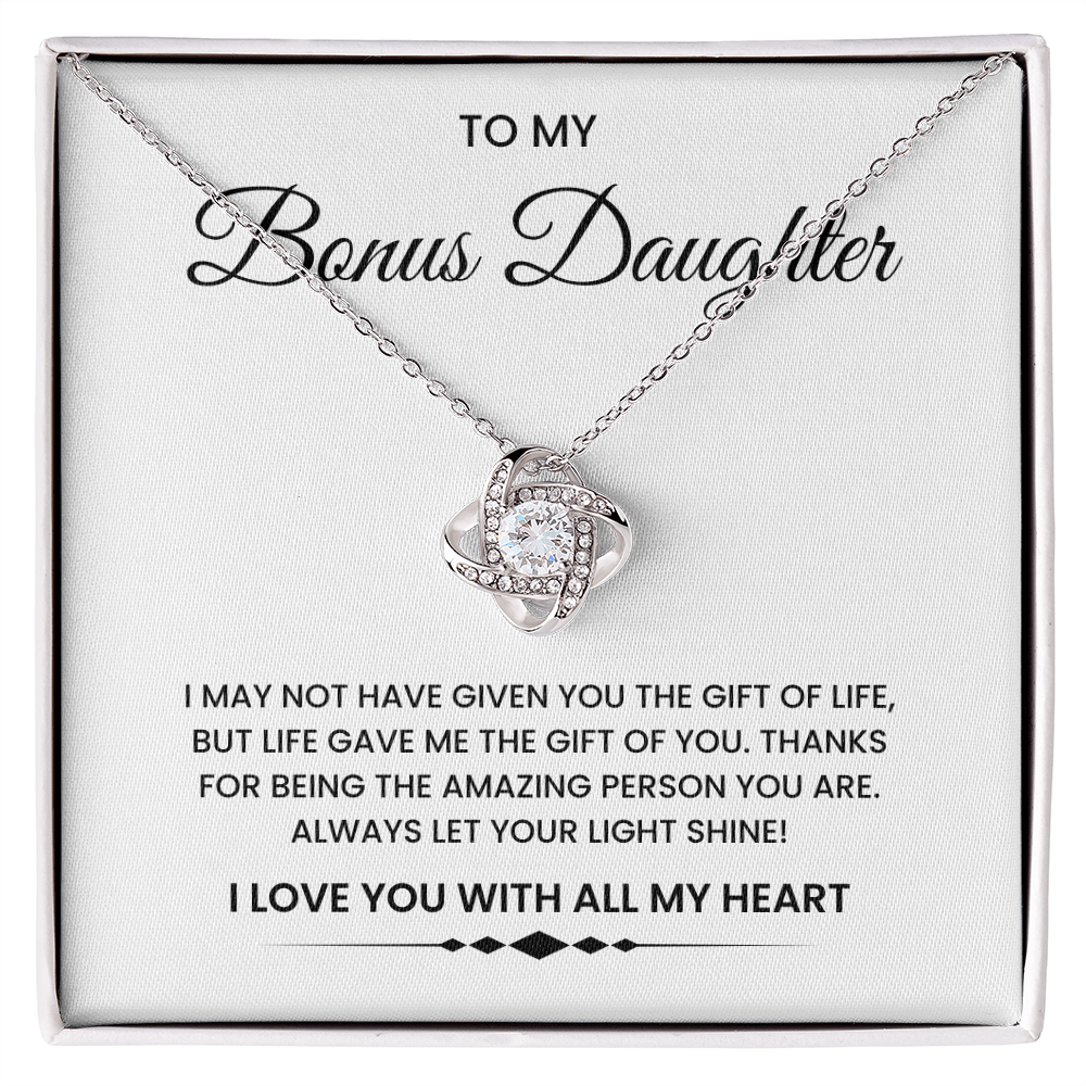 To My Bonus Daughter “Gift of You” Heartfelt Necklace