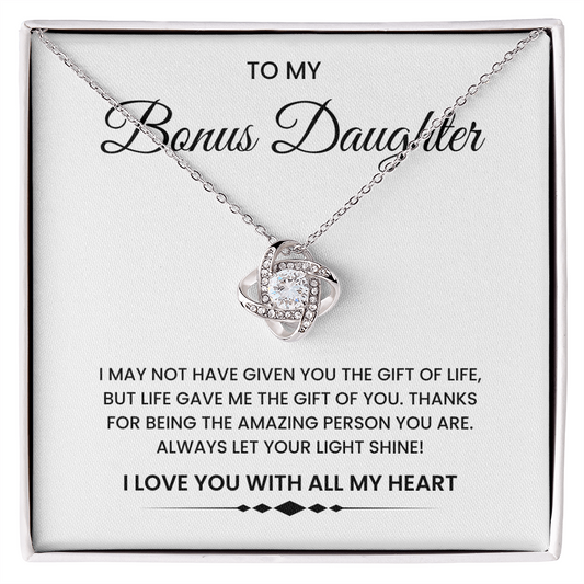 To My Bonus Daughter “Gift of You” Heartfelt Necklace