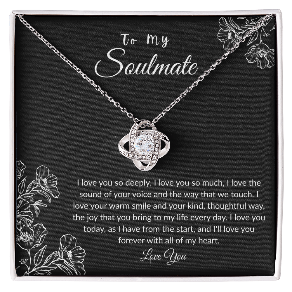 To My Soulmate - "Love You So Deeply" Love Knot Necklace