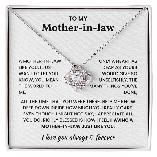 To My Mother-in-law – "Richly Blessed to Have You" Heartfelt Necklace