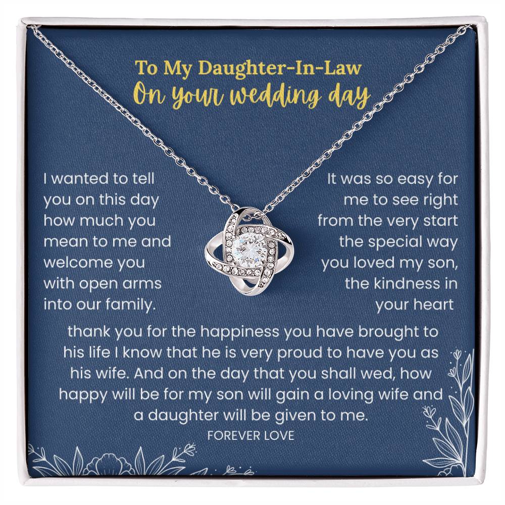 To My Daughter-In-Law - "On Your Wedding Day" Love Knot Necklace