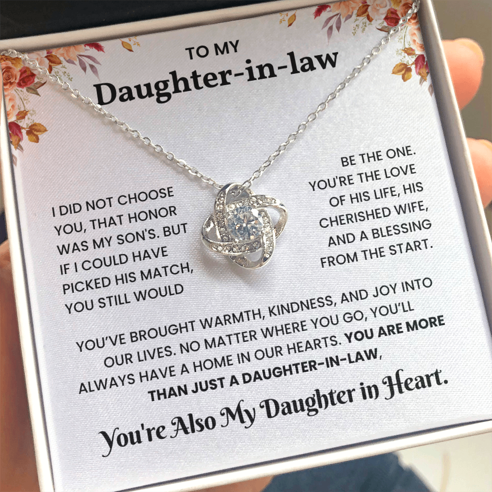To My Daughter-in-law – "You Still Would Be The One" Love Knot Necklace