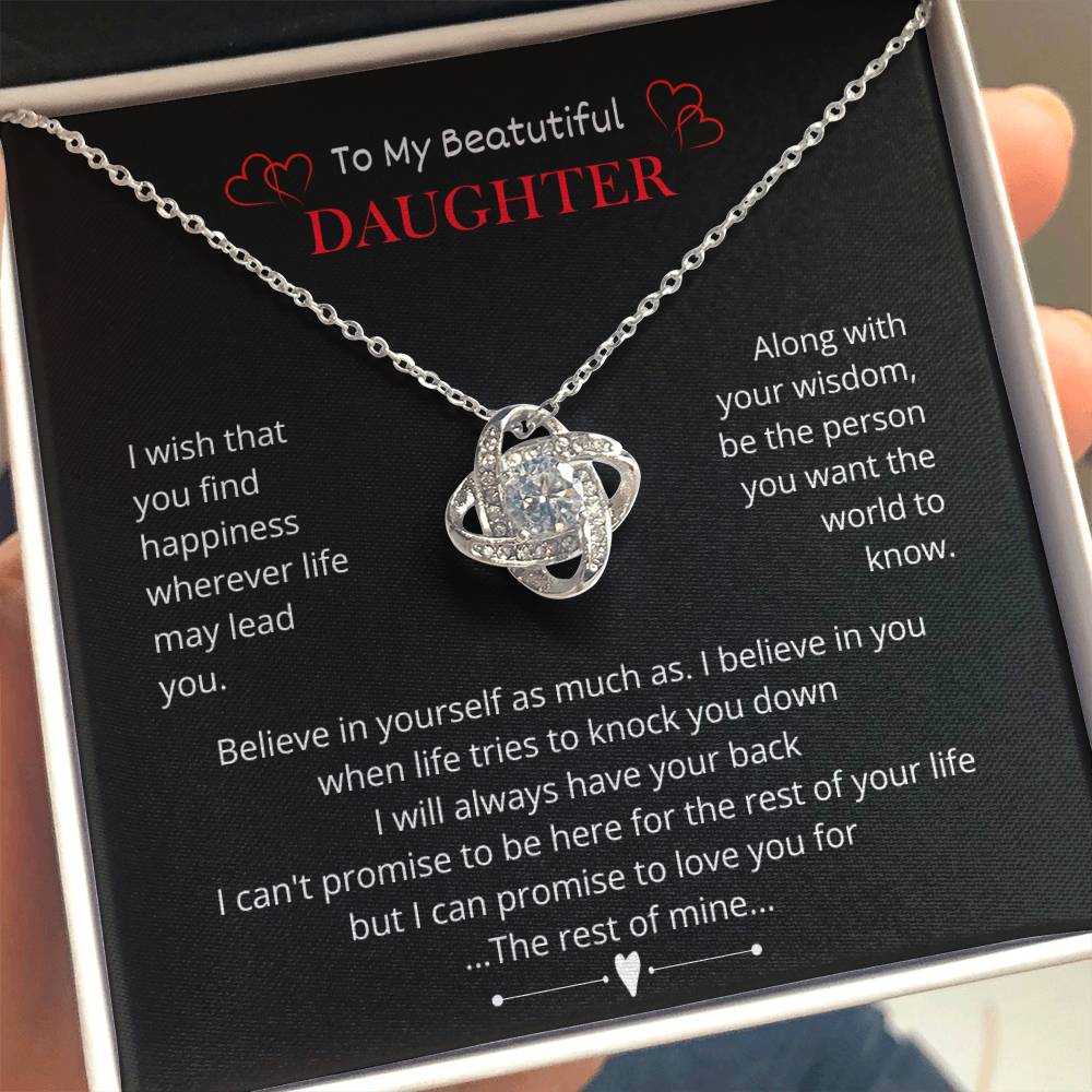 To My Daughter – “Rest of Mine” Love Knot Necklace