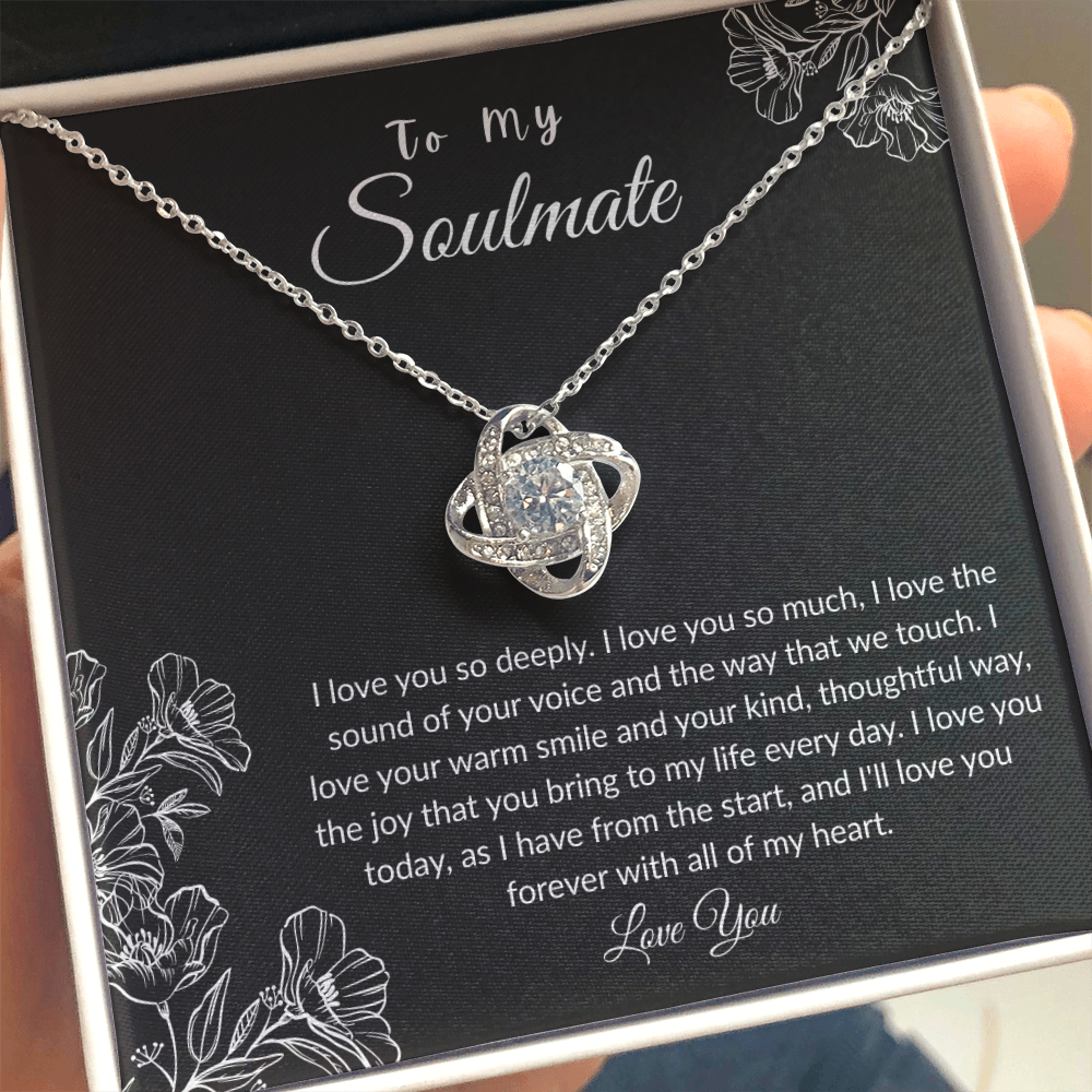To My Soulmate - "Love You So Deeply" Love Knot Necklace