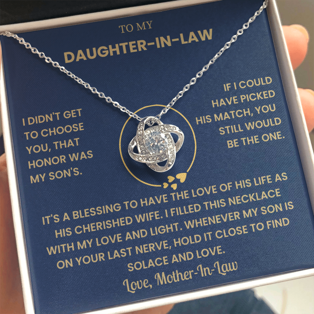 To My Daughter-in-Law – “You Still Would Be the One” Love Knot Necklace