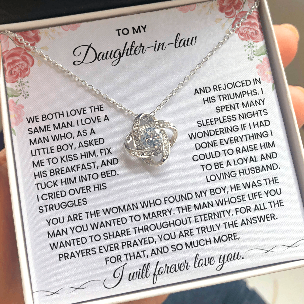 To My Daughter-in-law – "The Answer to Every Prayer" Love Knot Necklace