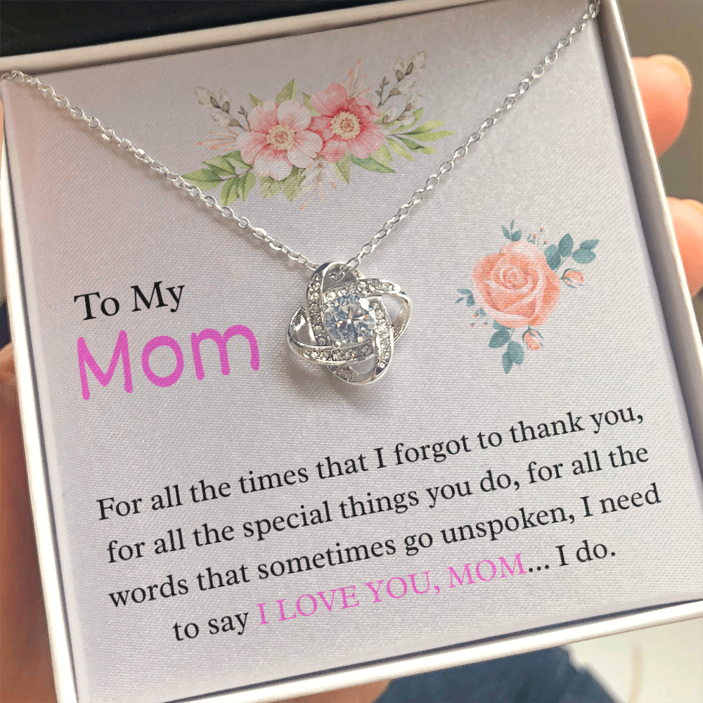To My Mom – "Unspoken Love" Love Knot Necklace