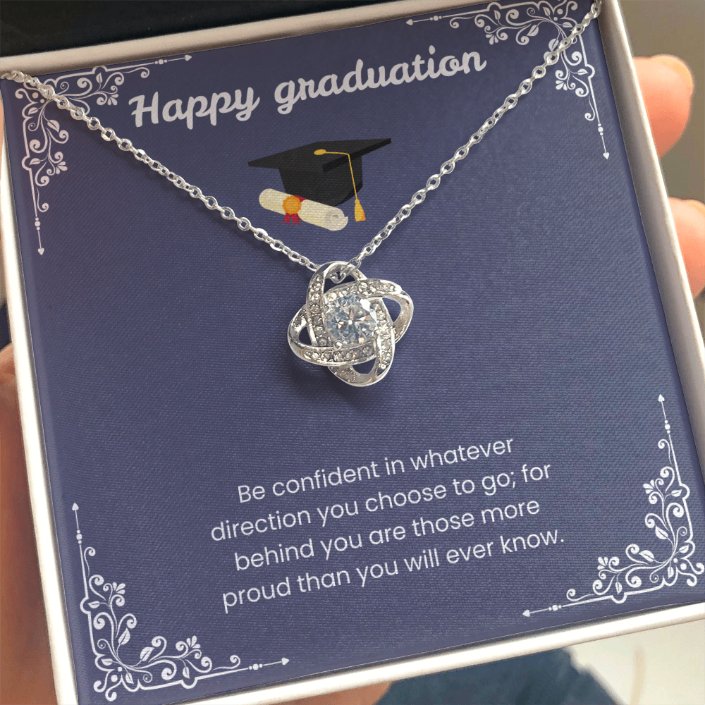 Graduation Gift: "Be Confident" Love Knot Necklace