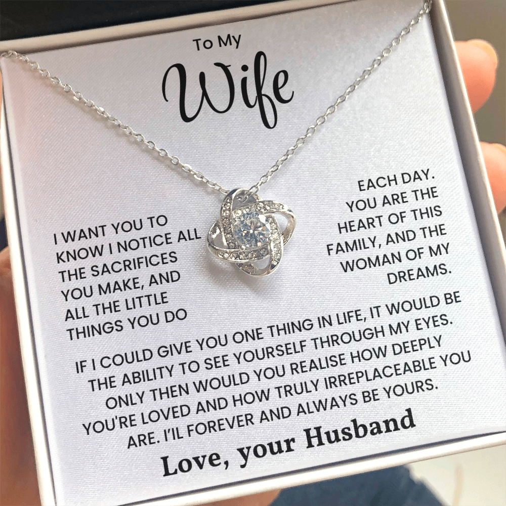 Wife Gift Necklace "Woman of My Dreams" Heartfelt Jewelry