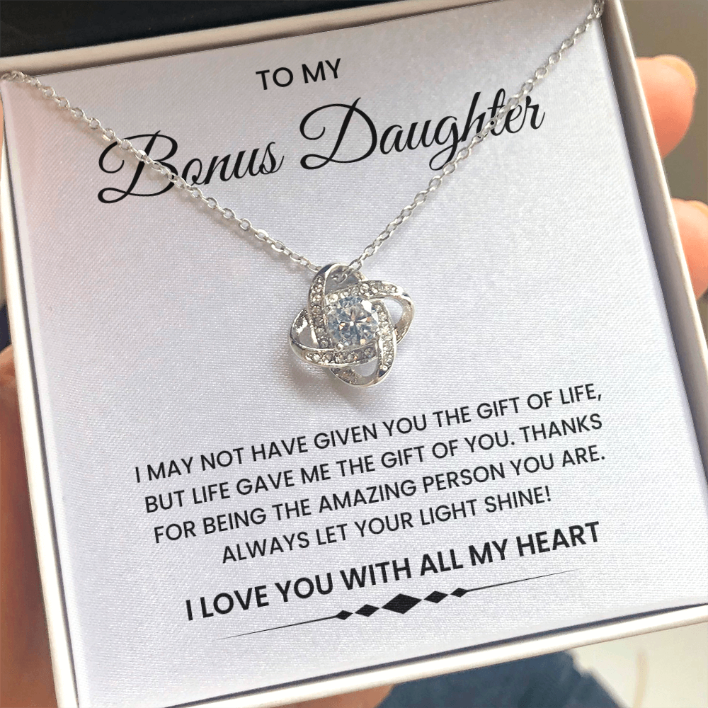 To My Bonus Daughter “Gift of You” Heartfelt Necklace