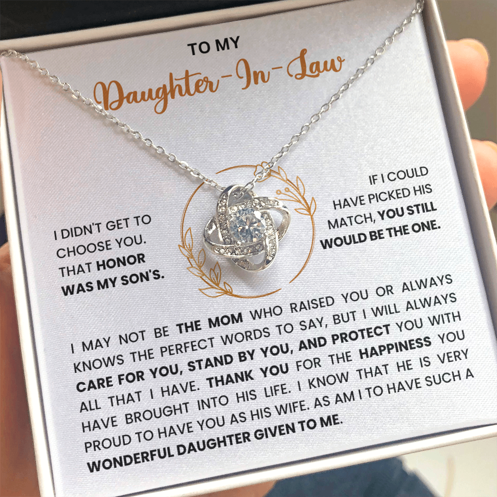 To My Daughter-in-Law – “You Still Would Be The One” Love Knot Necklace