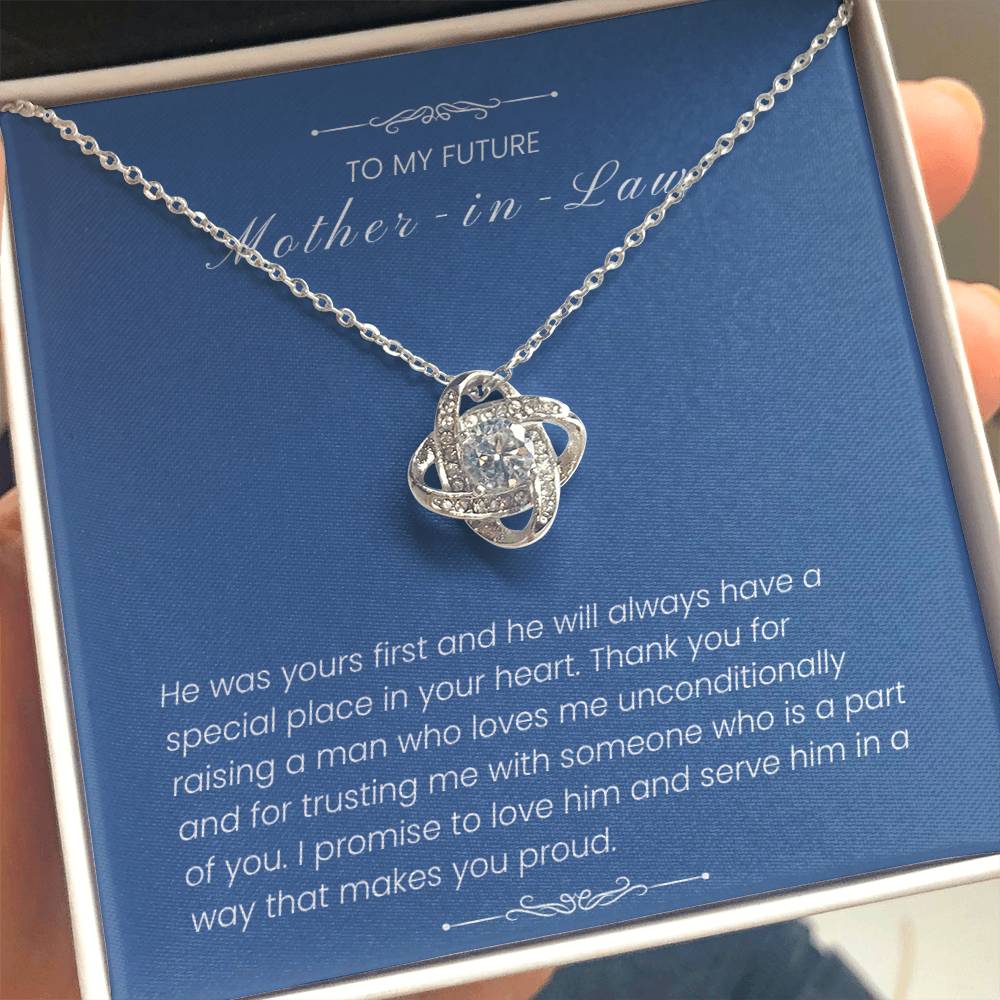To My Future Mother-in-Law - "A Special Place in Your Heart" Love Knot Necklace