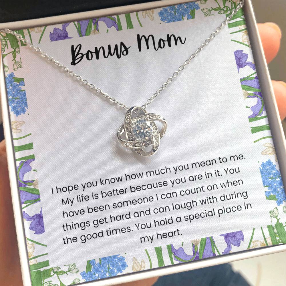 Bonus Mom - "A Special Place in My Heart" Love Knot Necklace