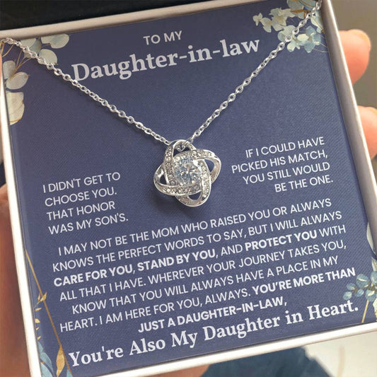 (Best Seller) To My Daughter-in-law – I Will Always Care For You, Stand By You - Love Knot Necklace