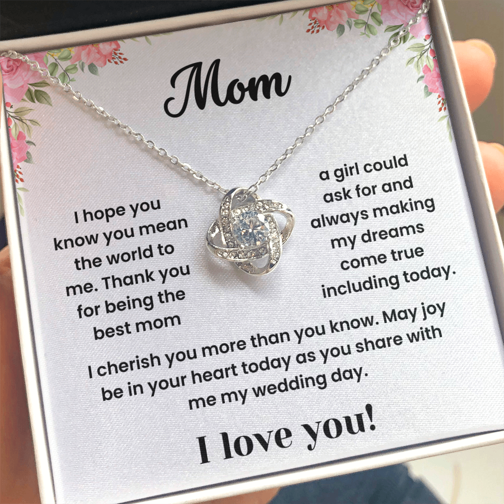 To My Mom - "You Mean the World To Me" Sentimental Necklace
