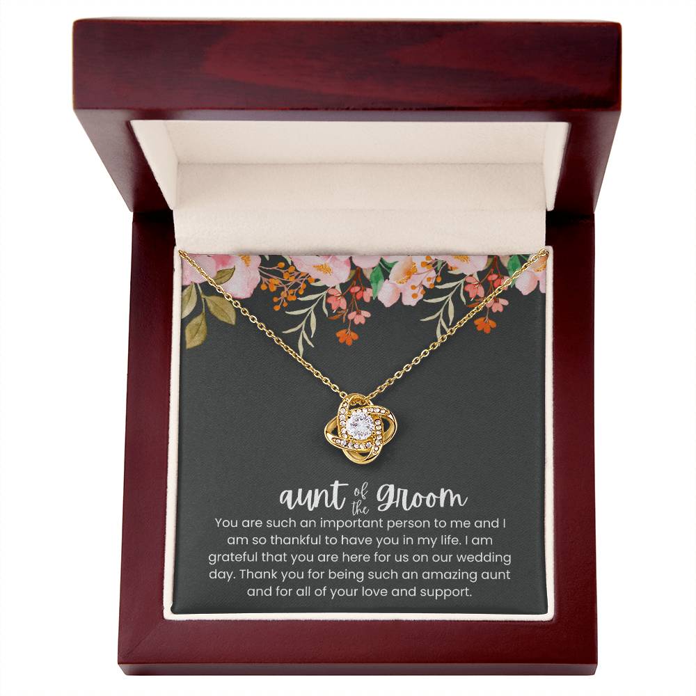 To My Aunt of the Groom - "A Special Role on Our Wedding Day" Love Knot Necklace