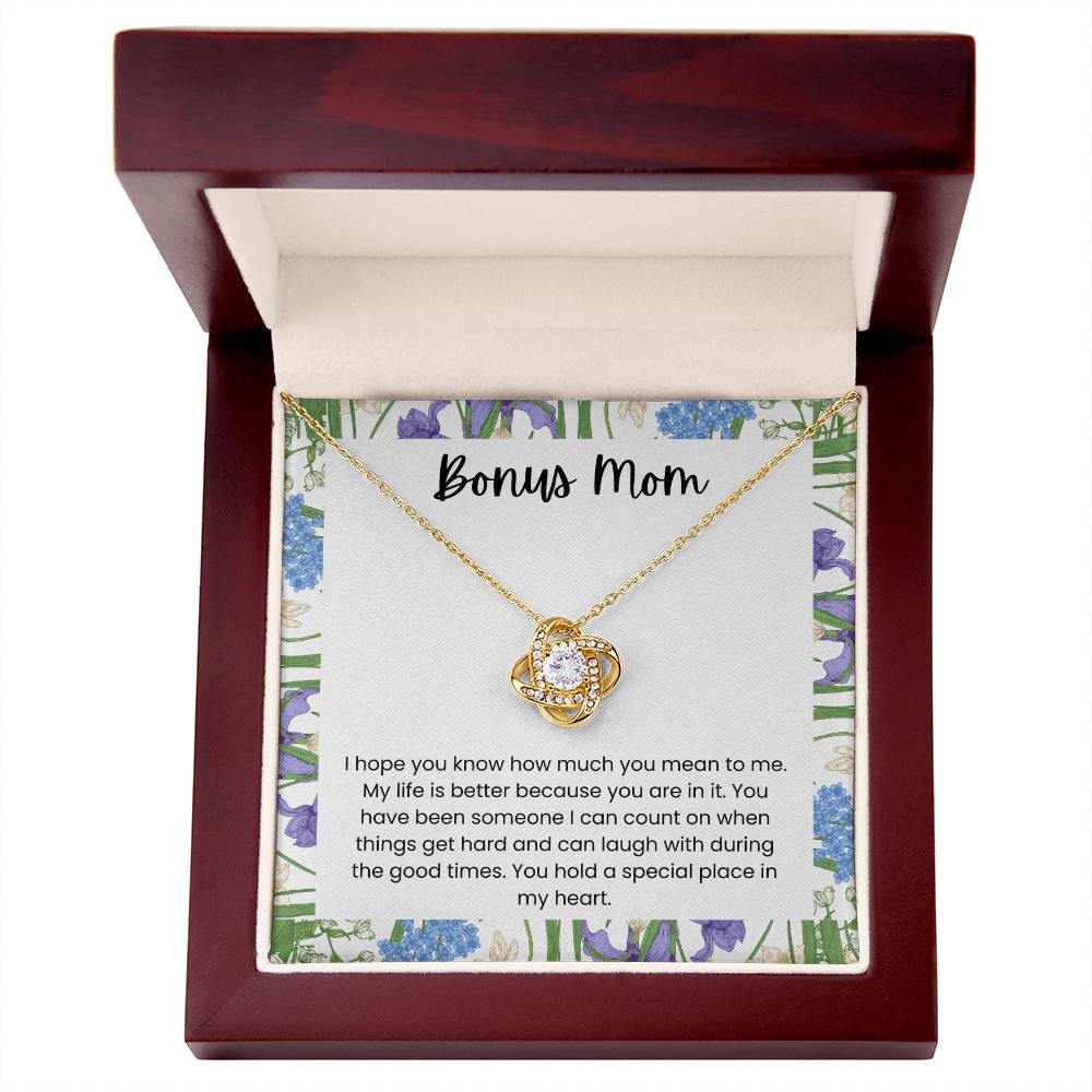Bonus Mom - "A Special Place in My Heart" Love Knot Necklace
