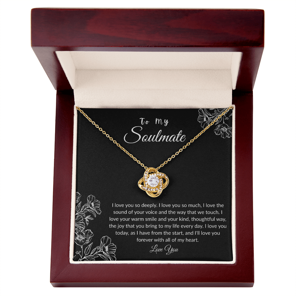 To My Soulmate - "Love You So Deeply" Love Knot Necklace
