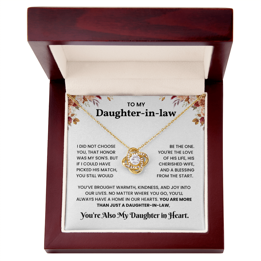 To My Daughter-in-law – "You Still Would Be The One" Love Knot Necklace