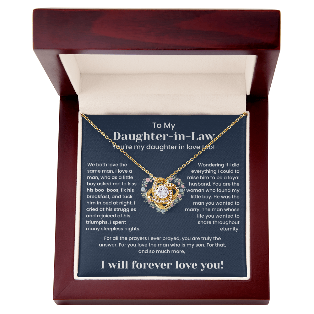 To My Daughter-in-Law – "Forever Love & Gratitude" Love Knot Necklace
