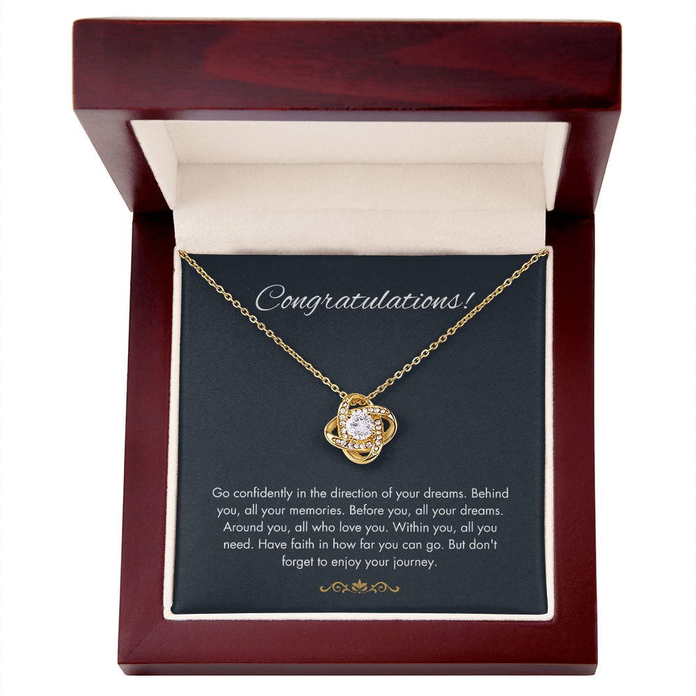 Congratulations Gift - ''Follow Your Dreams'' Love Knot Necklace