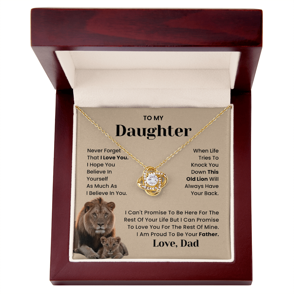 To My Daughter-"I'll Always Have Your Back" Love Knot Necklace