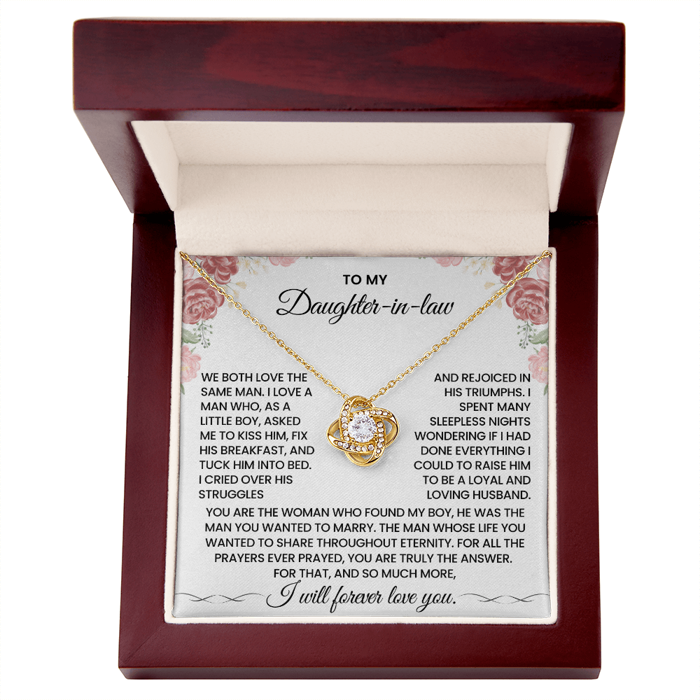 To My Daughter-in-law – "The Answer to Every Prayer" Love Knot Necklace
