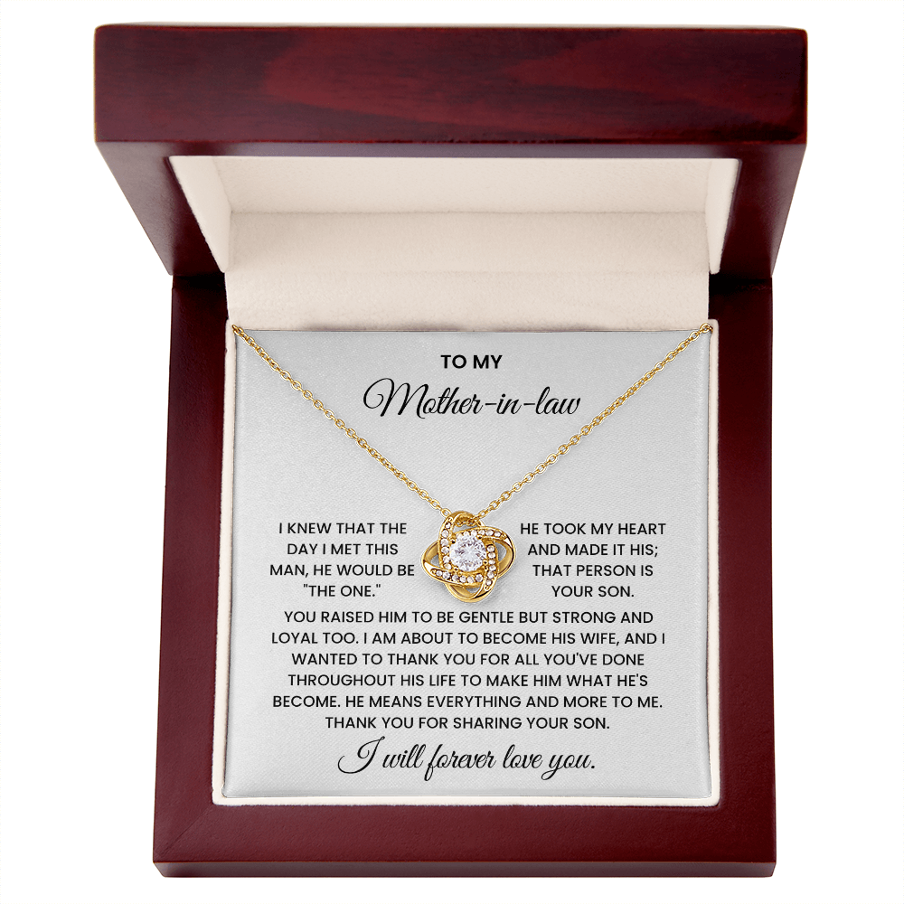To My Mother-in-law – "Thank You for Raising the Man I Love" Sentimental Jewelry Gift