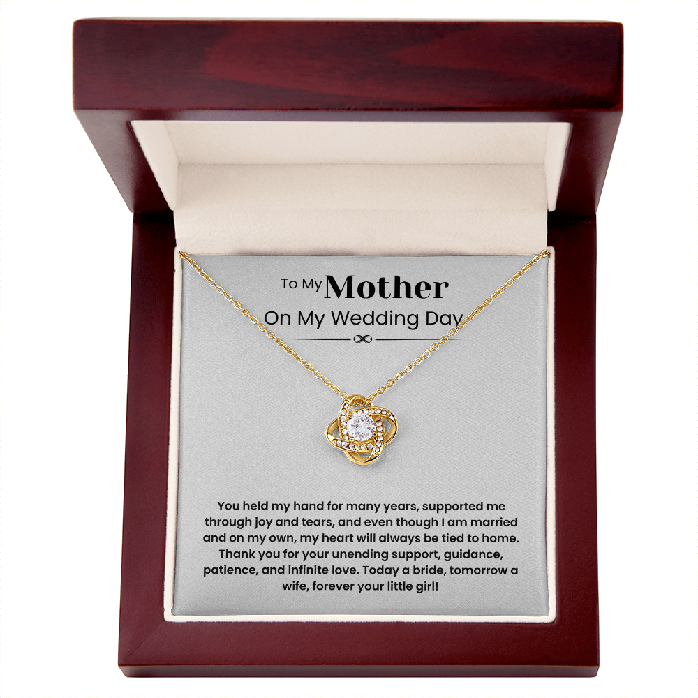 To My Mother – ''Forever Your Little Girl'' Love Knot Necklace