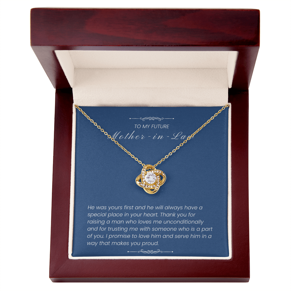 To My Future Mother-in-Law - "A Special Place in Your Heart" Love Knot Necklace
