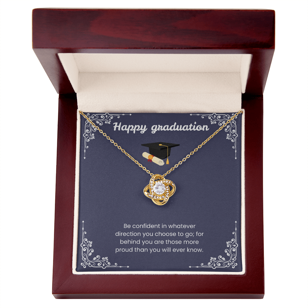 Graduation Gift: "Be Confident" Love Knot Necklace