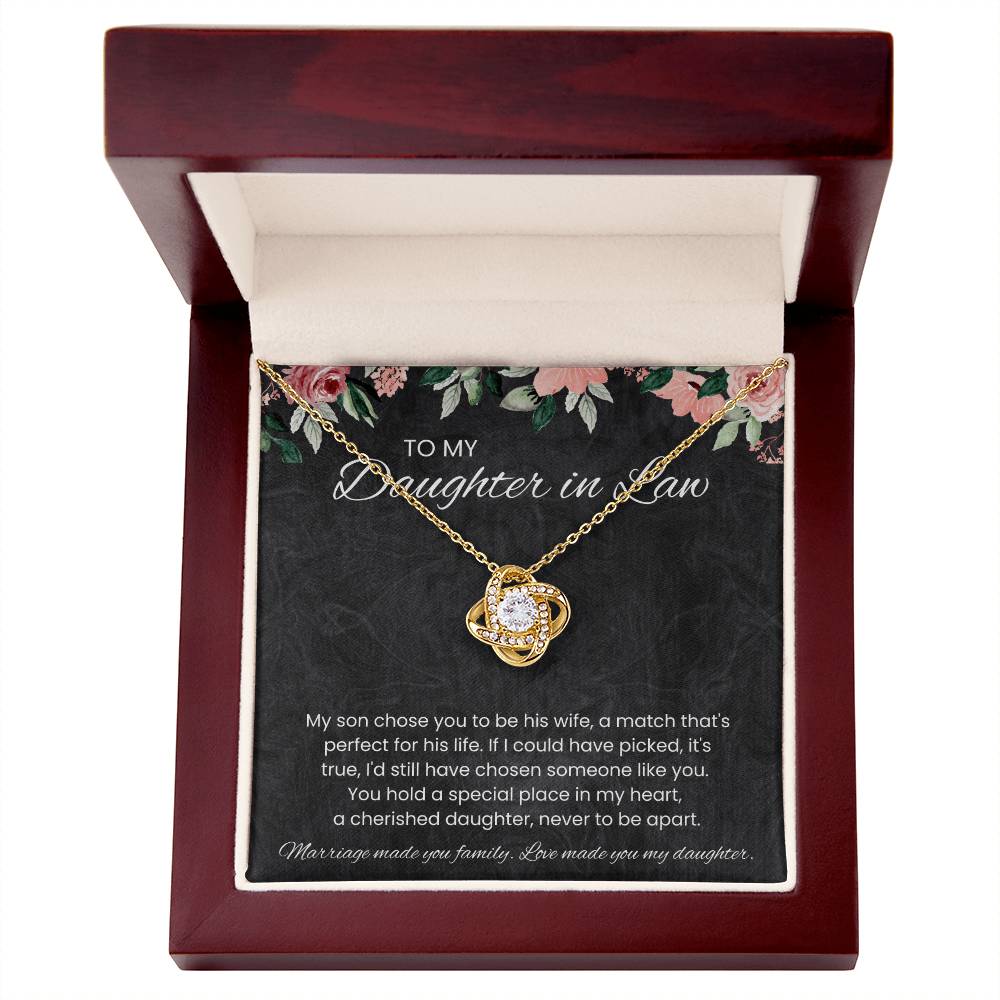 To My Daughter-in-Law – “Love Made You My Daughter” Love Knot Necklace
