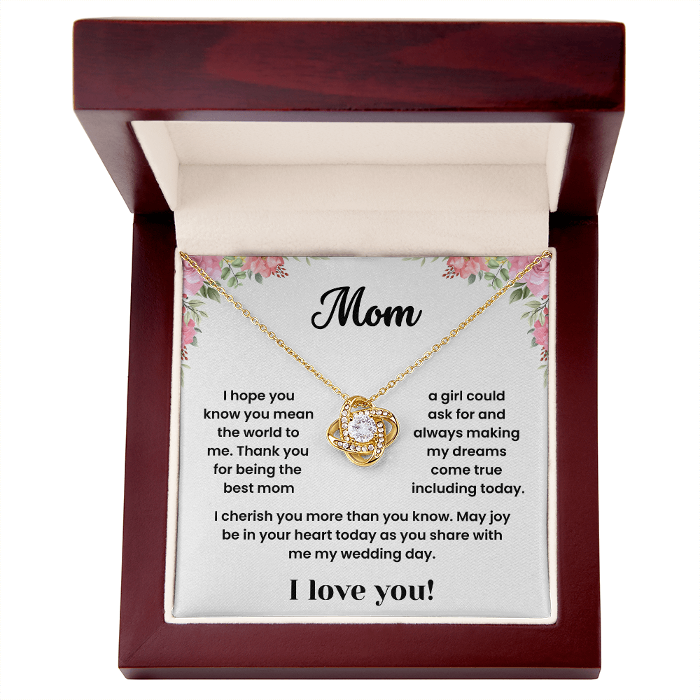 To My Mom - "You Mean the World To Me" Sentimental Necklace