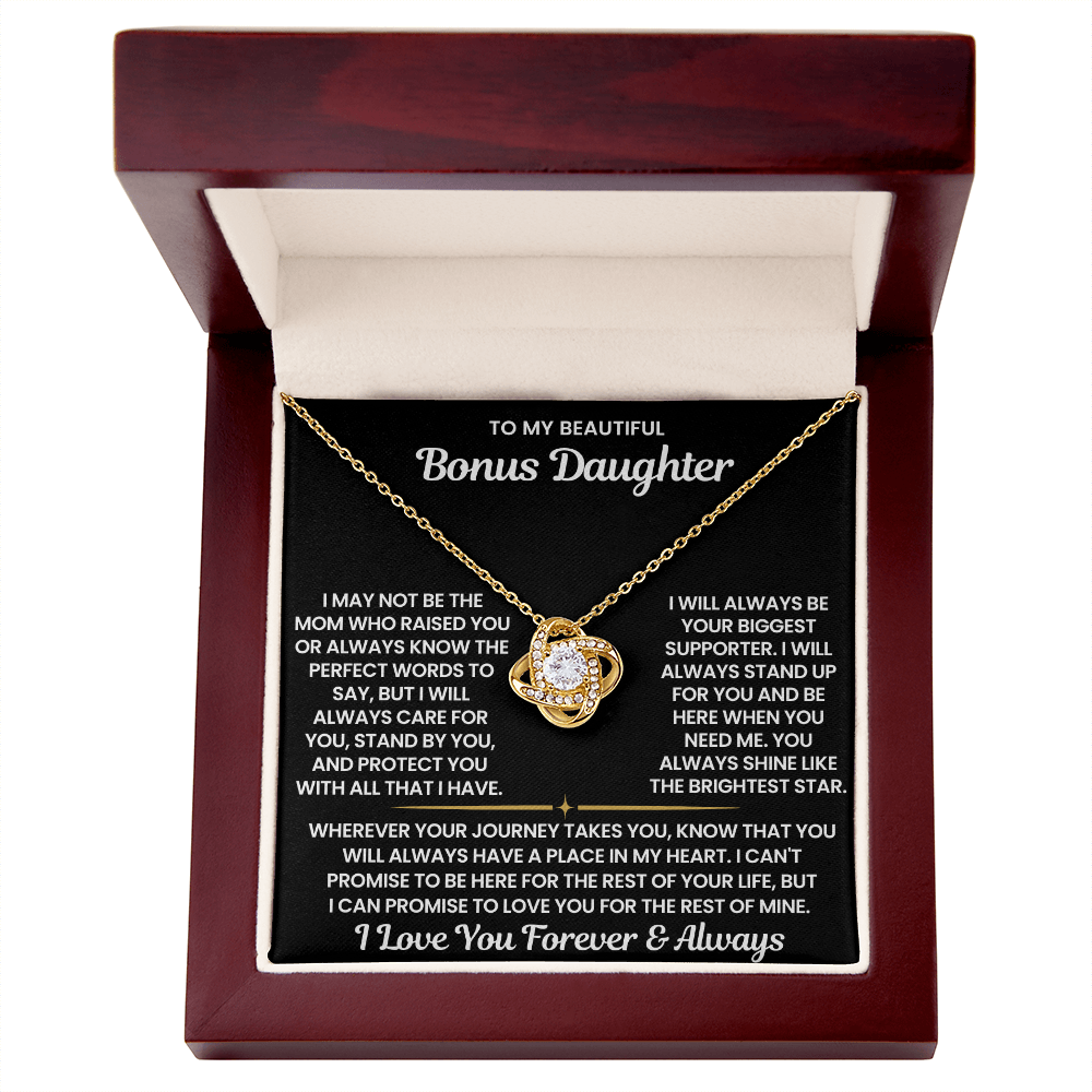 To My Beautiful Bonus Daughter “Brightest Star” Heartfelt Necklace Gift