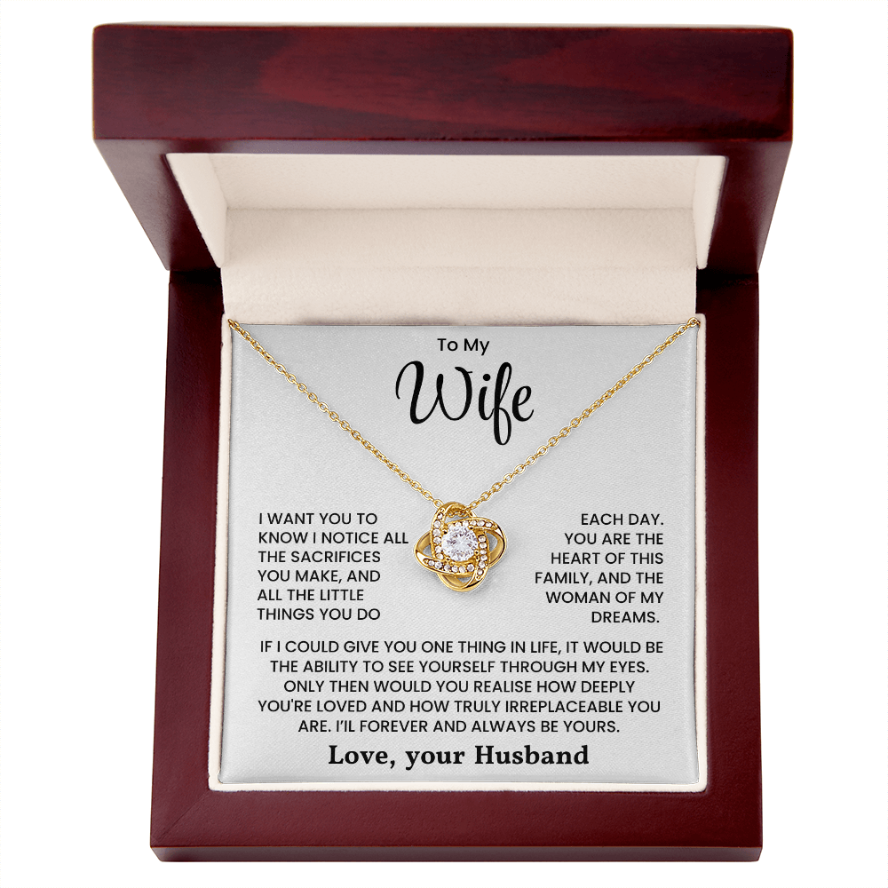 Wife Gift Necklace "Woman of My Dreams" Heartfelt Jewelry