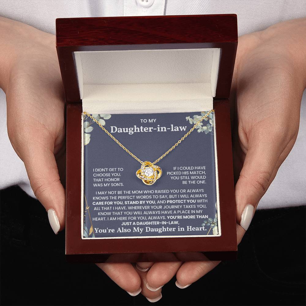 (Best Seller) To My Daughter-in-law – I Will Always Care For You, Stand By You - Love Knot Necklace