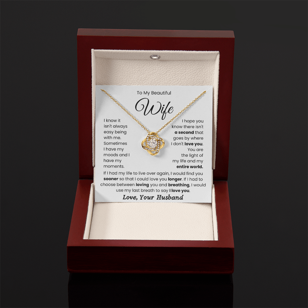 To My Wife "You Are My Entire World" Sentimental Gift Necklace
