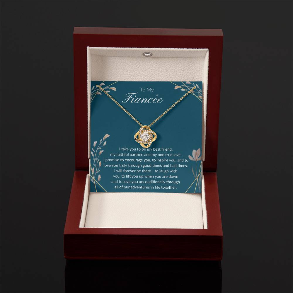To My Fiancee - "My One True Love" Love Knot Necklace