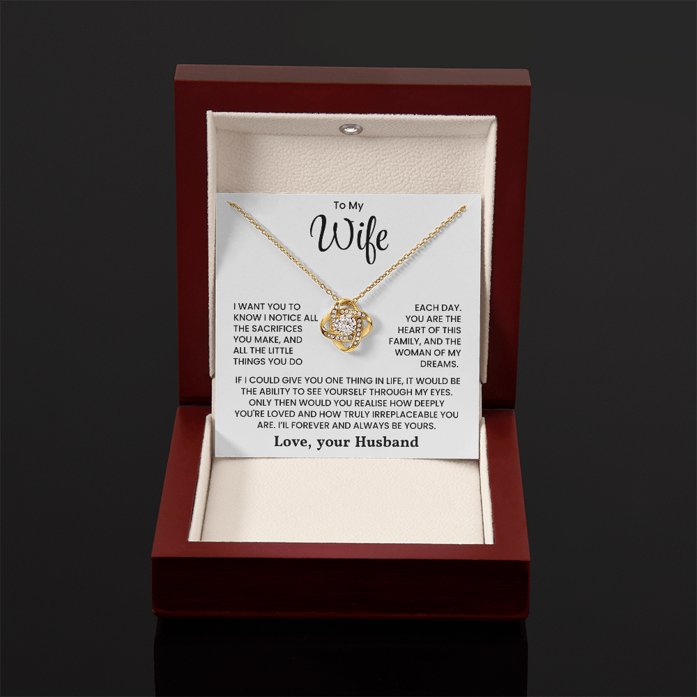 Wife Gift Necklace "Woman of My Dreams" Heartfelt Jewelry