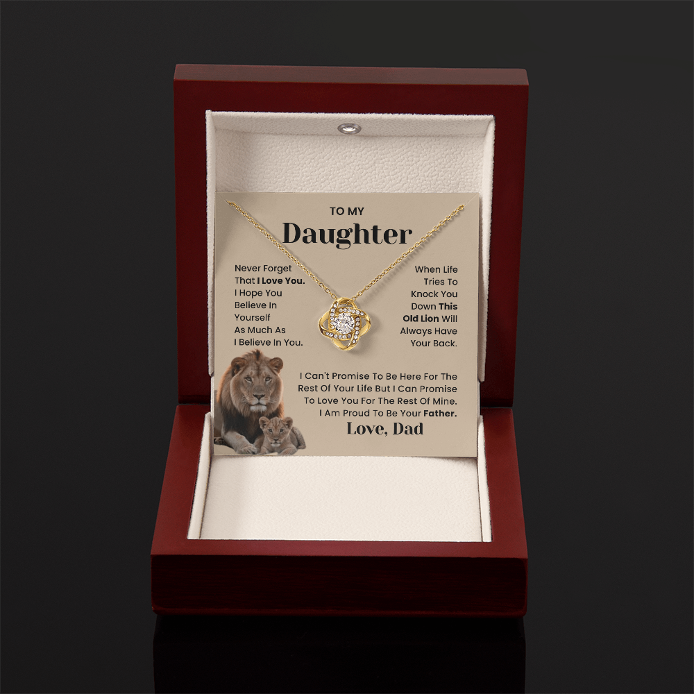 To My Daughter-"I'll Always Have Your Back" Love Knot Necklace
