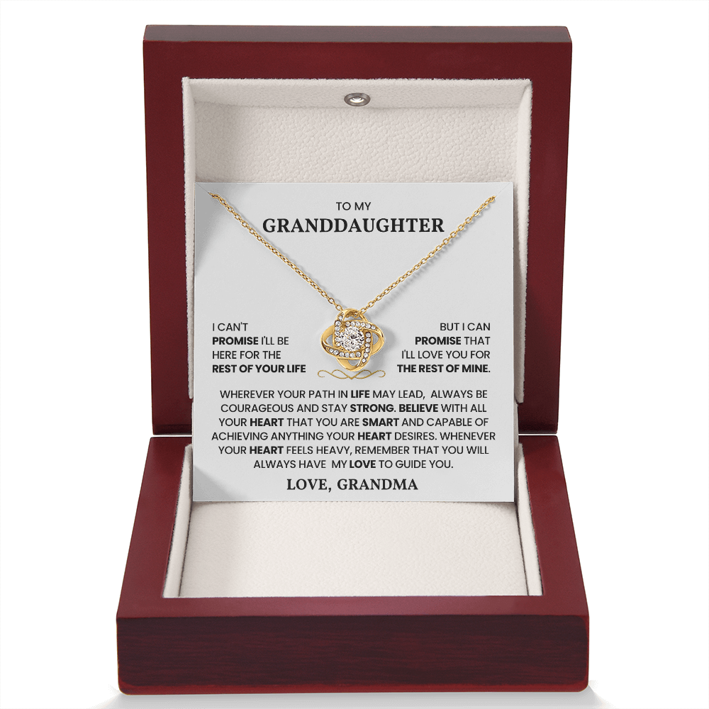 To My Granddaughter - "Always Be Strong" Love Knot Necklace