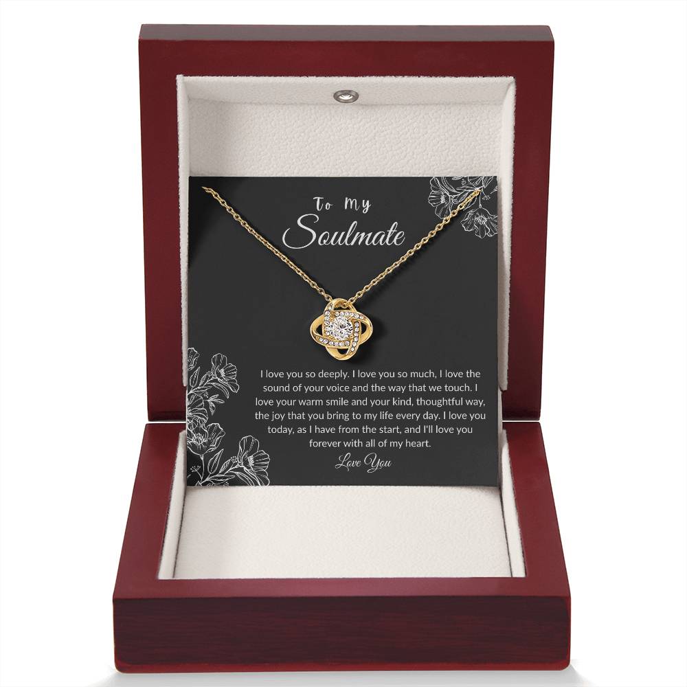 To My Soulmate - "Love You So Deeply" Love Knot Necklace