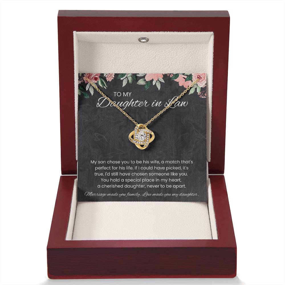 To My Daughter-in-Law – “Love Made You My Daughter” Love Knot Necklace