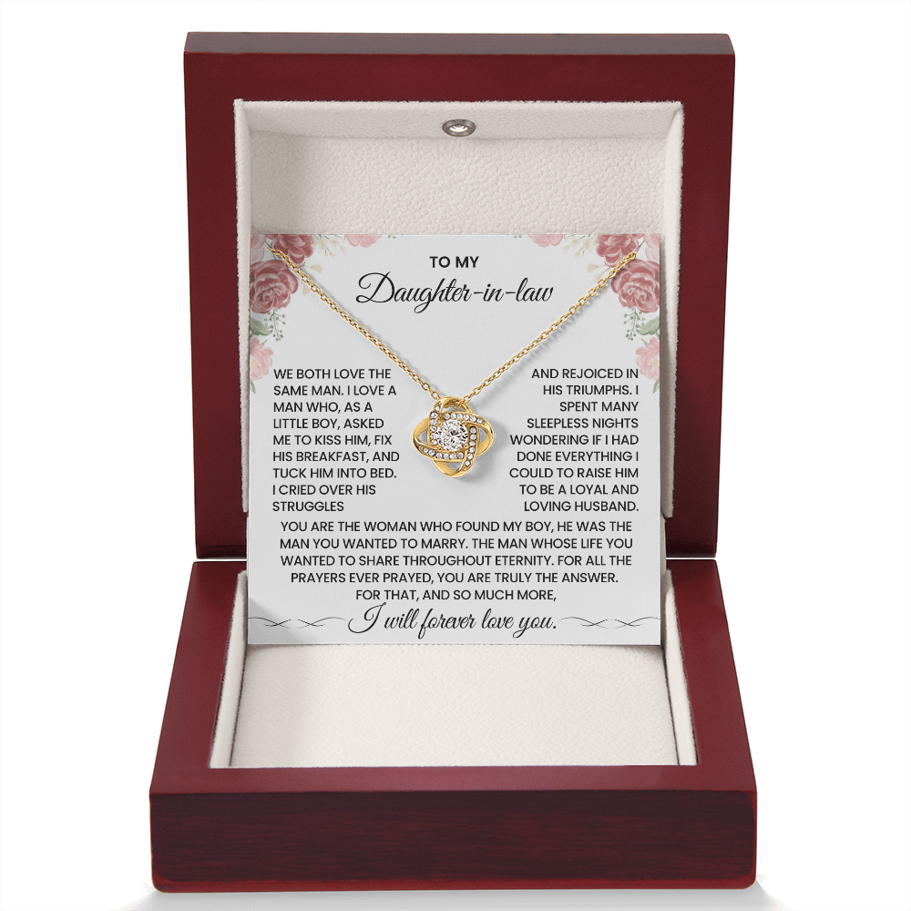 To My Daughter-in-law – "The Answer to Every Prayer" Love Knot Necklace