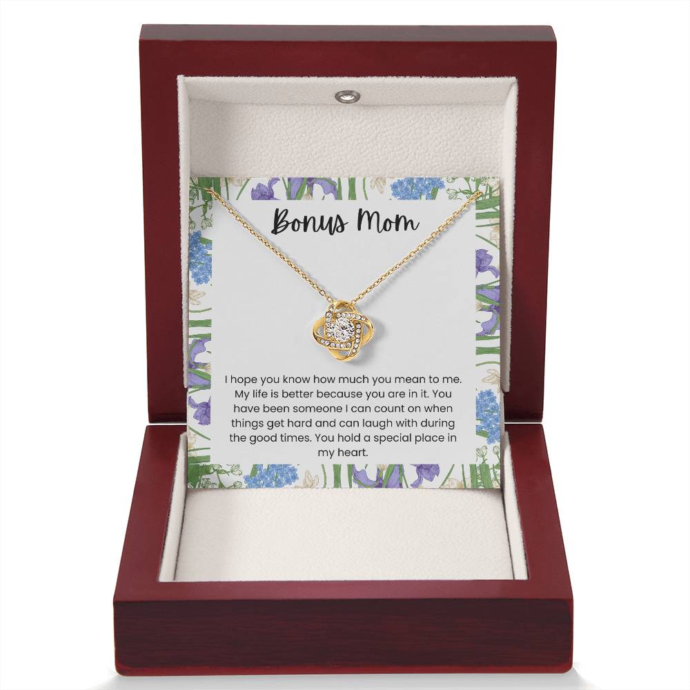 Bonus Mom - "A Special Place in My Heart" Love Knot Necklace