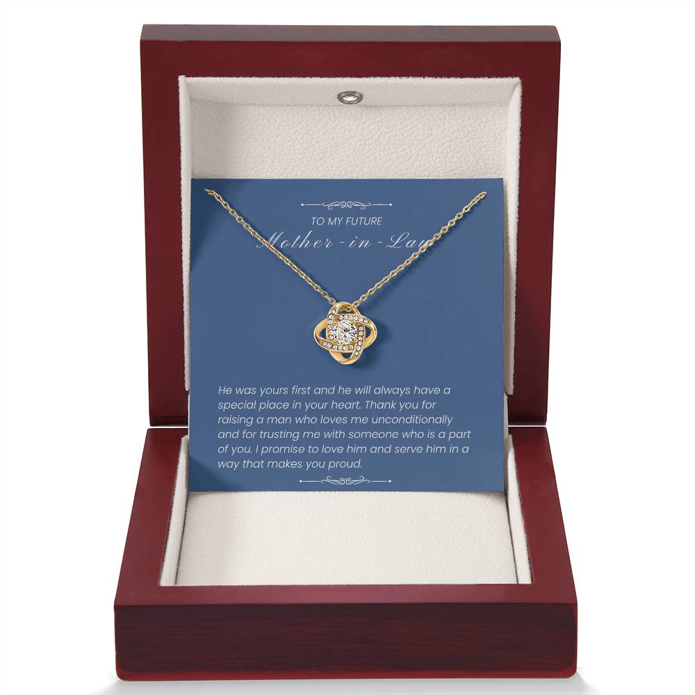 To My Future Mother-in-Law - "A Special Place in Your Heart" Love Knot Necklace