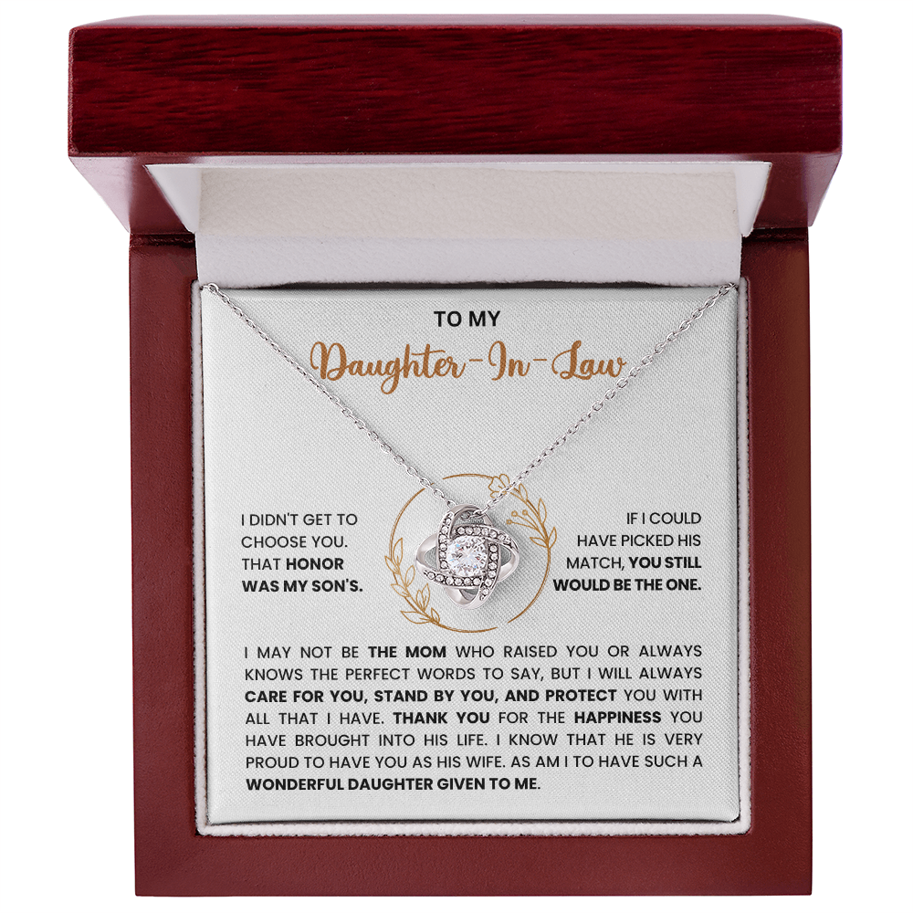 To My Daughter-in-Law – “You Still Would Be The One” Love Knot Necklace