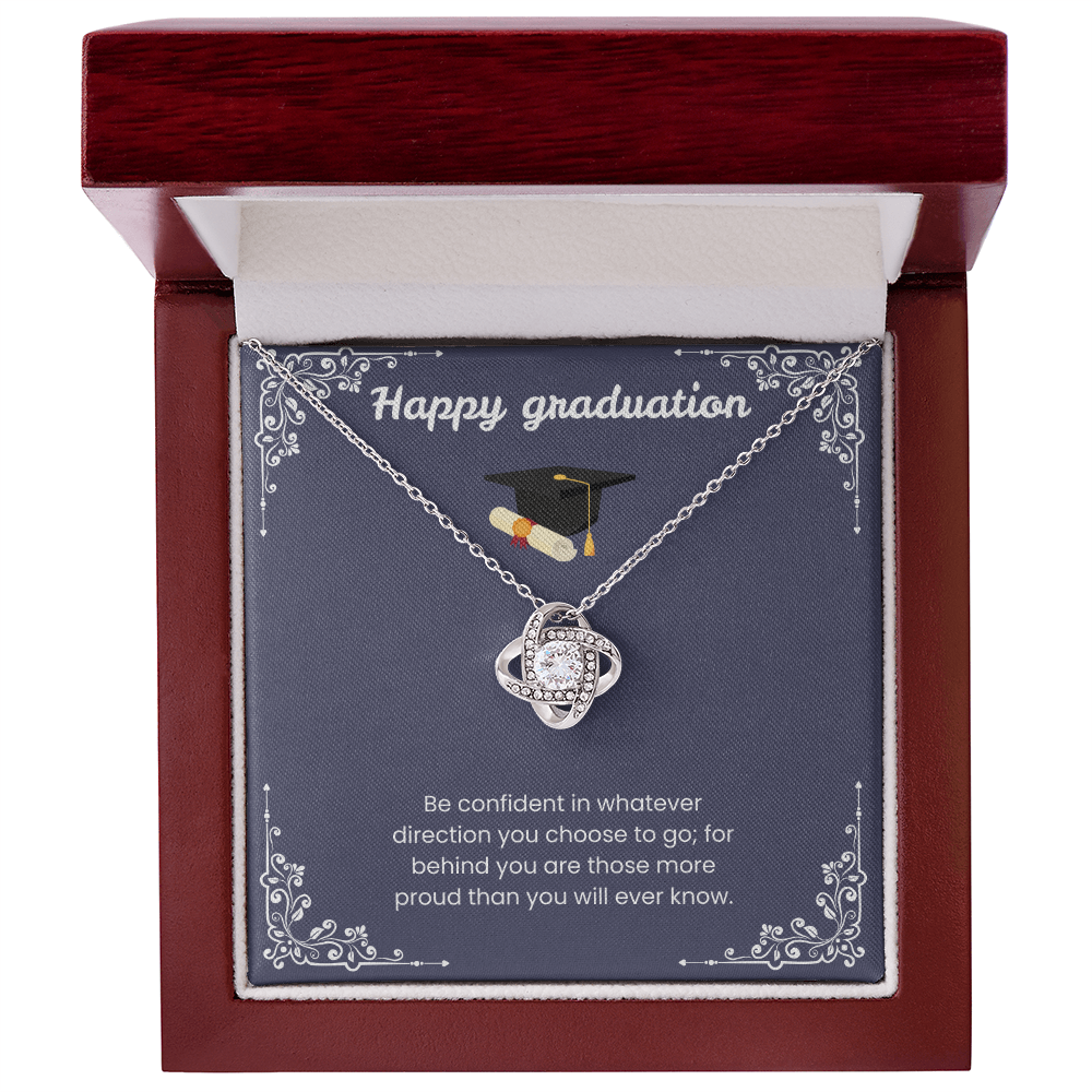 Graduation Gift: "Be Confident" Love Knot Necklace